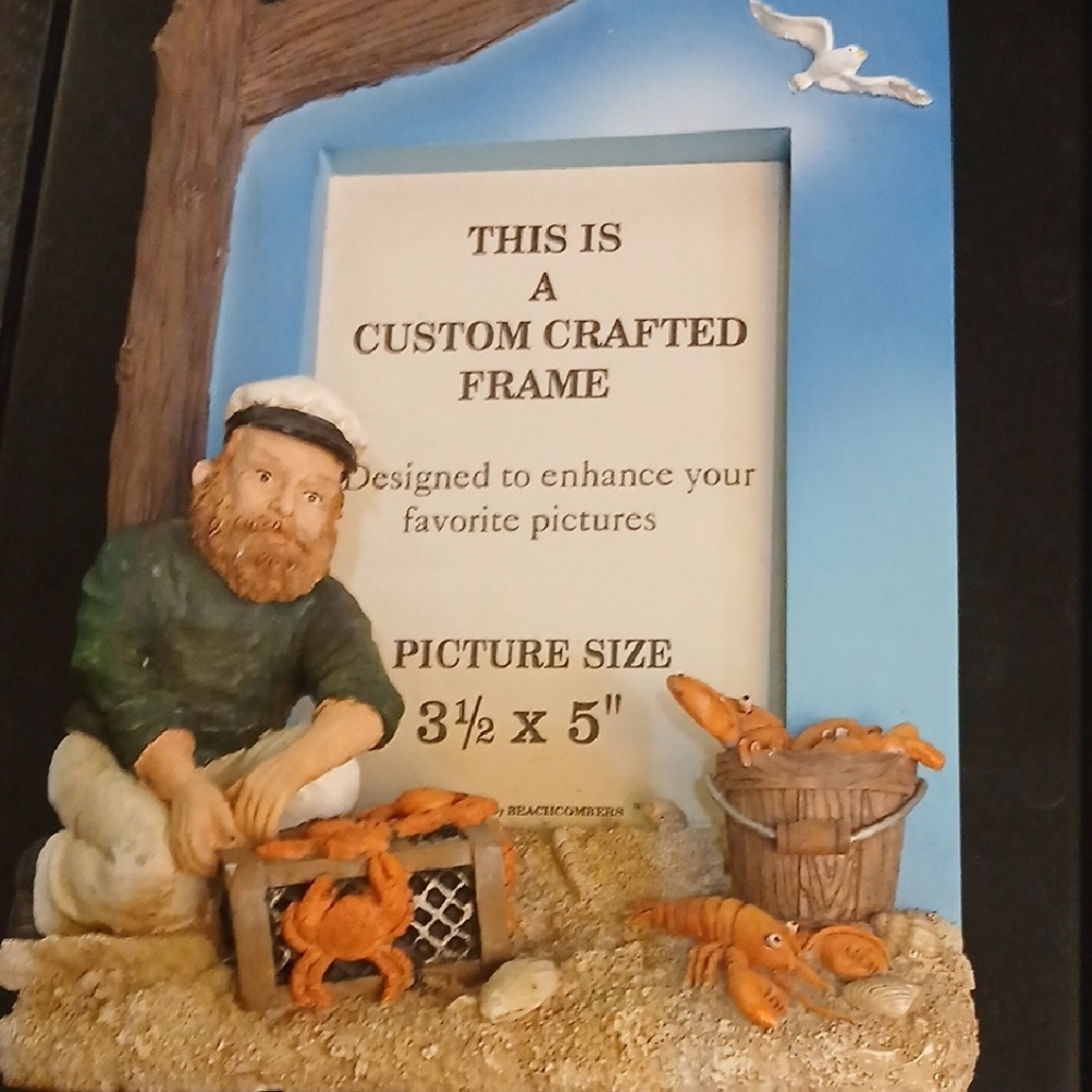 1998 beachcombers Intl picture frame Based On Retired Old Salt Sculpture 3.5"x5"